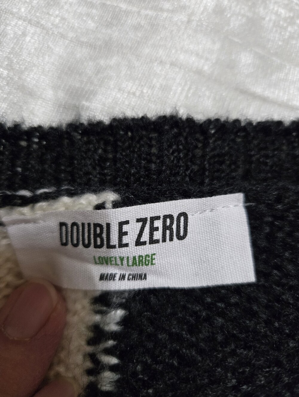 Black and Cream Checkered Open-Front Women's Sweater Cardigan EUC by Double Zero - Picture 8 of 12